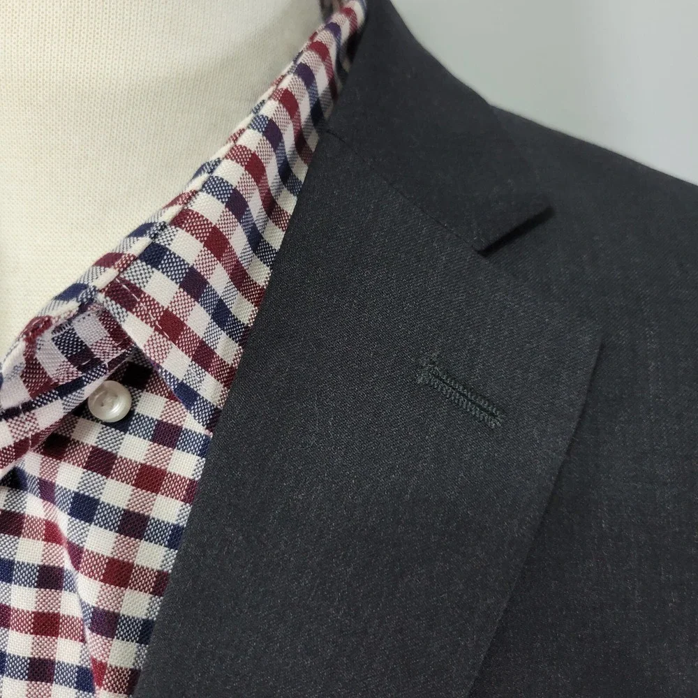 Calvin Klein Men's Sport Coat Blazer Two Button CH Black Wool Twill‎ 44L